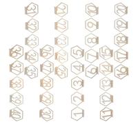 PRETYZOOM 40 Pcs Numéros de Table en Bois Double Face Beige, Robustes et Hexagonaux, pour Décoration de Fête ou Centre de Table Rustique