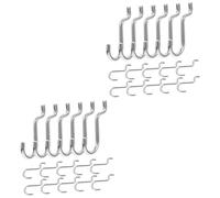 PRETYZOOM 40 Pièces Crochets Métalliques pour Panneaux Perforés Supports Résistants pour Rangement Garage et Atelier Crochets Taquet pour Organiser Outils et Accessoires
