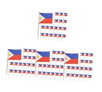 PRETYZOOM 400 Pièces décoration de Drapeau Decoration Fete Drapeaux Philippines Drapeaux de Philippines Décoration de Dessert Pics à Cocktails Pics à Dessert Bois