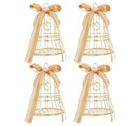 PRETYZOOM 4pièces Boîtes à Dragées Mariage Cage Oiseau Décoratives Fer avec Nœud Chic Contenants Durables pour Bonbons Fêtes Anniversaire et Banquets