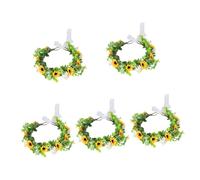 PRETYZOOM 5 Pièces Coiffe guirlande de tournesol hair charms hair toppers feist décor casque de guirlande accessoire cheveux bandeau à fleurs pour filles Couronne de fleurs Plastique