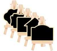 PRETYZOOM 5 pièces Tableau Ardoise sur Trépied pour Buffet et Fête Petite Planche Bois Décorative pour Messages et Signalisation de Table
