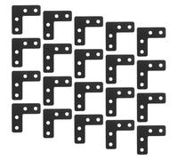 PRETYZOOM 50 Pièces Équerre de Fixation Capacité de Charge Fiable Bord Lisse sans Bavure Forme en en Acier Laminé à Froid Noir, Forme en Étagères en Panneaux de Particules la Maison Bureau