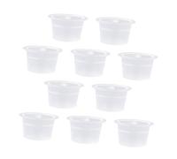 PRETYZOOM 500 Pièces Caps Encre Moyenne pour Tatouage Sourcils et Cils Contenants Jetables et Réutilisables pour Pigment Kits Supplies de Maquillage Permanent Blanc