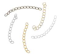 PRETYZOOM 500 pièces Chaîne Extension Réglable Inoxydable pour Bracelets DIY Rallonge Argentée Dorée Bronze Or Dorée Rhodiée Accessoires Bijoux Pratiques et Durables
