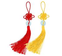 PRETYZOOM 5pièces Pendentif Nœud Chinois Jade Ornements à Suspendre pour Voiture Intérieure Rouge Jaune Bleu Lac Rose de Chaque