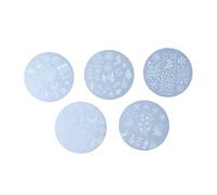 PRETYZOOM 5pièces Plaques De Stamping Ongles Noël Métal Haute Brillance Template Manucure Motifs Sapin Et Flocons Kit Nail Art Festif Pour Décorations Uniques