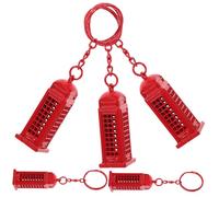 PRETYZOOM 5pièces Porte-clés Cabine Téléphonique Londonienne Breloque à Suspendre Décoratif Souvenir Lot De De Festival Pendentif Porte-clés