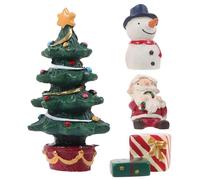 PRETYZOOM 6 Ensembles Ornement Micro Paysage Iridescent Lumière De Noël Solaire Figurine De Cerf Miniature Christmas Tree Xmas Tree Décor Artisanal en Résine Décor De Bureau 4 Pièces * 6