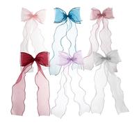 PRETYZOOM 6 pièces Barrettes Nœud Organza Accessoires Cheveux pour Femmes et Filles Pinces Douces et Confortables pour Mariages Fêtes et Déguisements