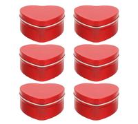 PRETYZOOM 6 Pièces Boîte de Bonbons en Métal Forme de Cœur pour Garçon et Filles Couvercle Facile à Ouvrir, Taille Portable pour Fêtes D'anniversaire ou Saint-valentin