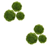 PRETYZOOM 6 Pièces Boule de Mousse simulée Boules de Mousse Verte topiaire Artificielle de Artificielle Décoration de de Ornement de s de
