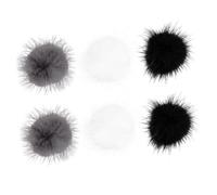PRETYZOOM 6 pièces Boules Pompon Magnétiques Déco Ongles DIY Amovibles Noir Blanc Gris Accessoires Nail Art Fuzzy Ball et Pratique pour Femmes