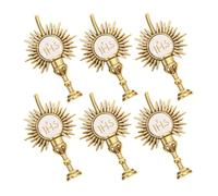 PRETYZOOM 6 Pièces Broches Religieuses de Zinc pour Première Communion Épingles Croix Chalice Catholiques Élégantes pour Accessoires de Vêtement