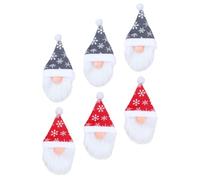 PRETYZOOM 6 Pièces Cache-Bouteille de Noël GNOME Doux Décoration Festive pour Bouteilles de Vin Standard et Accessoires Lot Rouge et Gris