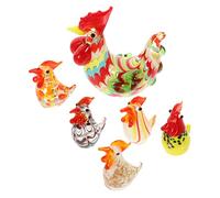 PRETYZOOM 6 Pièces Coq Verre Décoration De Table Forme De Poule Objet Décoratif Verre Coq Décoration De Chambre