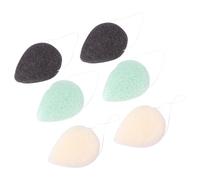 PRETYZOOM 6 pièces Éponge Nettoyante Visage Naturelle Éponges Tendres Exfoliation Contrôle Sébum pour Peau Sensible Démaquillage et Nettoyage Quotidien Couleurs Aléatoires Couleur Aléatoire