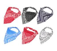 PRETYZOOM 6 pièces Lot de Bandeaux Élastiques Chiffon Imprimé Foulards Carrés Légers et Respirants pour Femmes et Adolescentes Accessoires Cheveux Élégants et Polyvalents