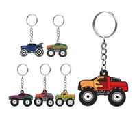 PRETYZOOM 6 pièces Lot de Porte-clés Mignons Voiture Tout-terrain Breloque Légère et Multifonction pour Sac à Dos Trousseau de Clés ou Cadeau Anniversaire