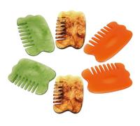 PRETYZOOM 6 Pièces Peigne de Massage pour Améliorer la Fonction Motrice en Résine Gua Sha Surface Lisse et Soulager les Maux de Tête lors du Massage du Cuir Chevelu