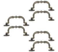 PRETYZOOM 6 Pièces Poignée de Tiroir Vintage, Style Européen Classique | Finition Bronze Vert Mate ou Or Vieilli, Bords Arrondis, Prise Confortable, pour Commodes et Buffets