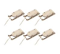 PRETYZOOM 6 Pièces Traîneau Mini-Figurine De Noël Mini-Jouet ature Luge pour Le Bricolage Une Luge Boule à Neige - Petits s De Table Ornement De Table Beige en Bois