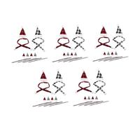 PRETYZOOM 60 Pièces Accessoires De Décoration De Noël Mini Foulards pour L'artisanat Bonnet De Noel Chapeaux De Noel Mini Chapeau Couverture De Bonbon Sucette Chiffon
