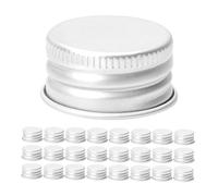 PRETYZOOM 60 Pièces Bouchons Filetés Aluminium pour Flacons Verre Couvercles de Remplacement Étanches pour Lotion et Toner Bouchons à Vis Réutilisables pour Conservation de Liquides