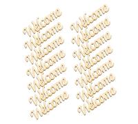 PRETYZOOM 60 Pièces Découpes Naturel à Peindre pour Bricolage Mots de Bienvenue Forme Anglaise Accessoires Personnalisables pour Décoration et