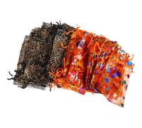 PRETYZOOM 60 Pièces Sacs à Bonbons Halloween Organza avec Cordon Motifs Citrouille et Araignée Sacs pour Friandises et Snacks pour et Distribution de Bonbons