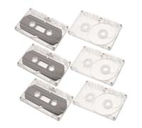 PRETYZOOM 6pièces Cassettes Audio Vides Décoration pour Bricolage Bandes Colorées sans Noyau avec Papier Transparent Et Noir