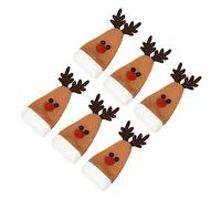 PRETYZOOM 6pièces Housse pour Bouteille De Vin Forme De Cerf Décoration De Noël Protection pour Bouteille Bouchon Décoratif pour Collection De Vin