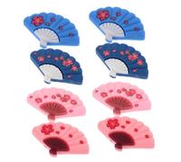 PRETYZOOM 8 Pièces Accessoires de fans artisanat mini ventilateur flatback petit charme d'éventail charmes de téléphone charme de ventilateur de poche bricolage artisanat Plastique