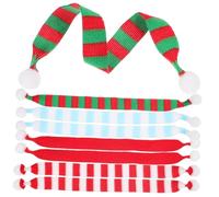 PRETYZOOM 8 Pièces Mini Écharpe Bonhomme De Neige De Vin De Noël Foulards Petite Écharpe De Noël Mini Écharpe De Père Déco Petit Bonhomme De Neige De Bébé Poupées en Peluche Polyester