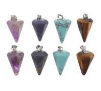 PRETYZOOM 8 Pièces Pendentif Conique en Cristal pour Bijoux Diy, Forme Cône