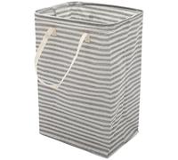 PRETYZOOM À Linge Pliable Taille Pour Ranger Vêtements Jouets Gris Rayé En Coton