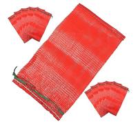 PRETYZOOM À Oignons en Maille Agricole 50 Pièces Réutilisables avec Cordon De Serrage 49 X 27 Cm Rouges Légers pour Le Stockage des Oignons des Pommes De Terre