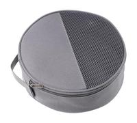 PRETYZOOM à Vaisselle d'extérieur - à Vaisselle Rond - Organiseur d'assiettes de Camping, Gris, 22.00X22.00X6.00CM, Tissu Oxford, Grille intérieure en Maille divisée, Fermeture à glissière,