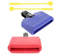 PRETYZOOM Accessoires de Batterie 2 Sets Cloche à Vache et Jam Blocks en Plastique et Métal, Design Portable et Installation Facile pour Batteurs Débutants et Garçon et Filles