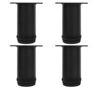 PRETYZOOM Acier Inoxydable Pieds de Meuble Noir 4 Pièces Réglables | Hauteur Ajustable, Anneau Anti-rayures, Grosse Capacité Portante, pour Bureaux Informatiques et Tables de Chevet