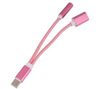 PRETYZOOM Adaptateur Musicale Alliage D'aluminium pour Or pour Écoute Écouteurs Portable Branchement Réversible, Compatible et Charge Simultanée Casque Téléphone