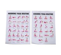 PRETYZOOM Affiches d'Entraînement de Yoga 50 X 70 CM, Lot de 2, Guide Complet des Postures Maison, Tableau Mural pour Séance de Yoga du Soir et Fitness