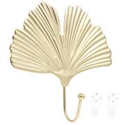 PRETYZOOM Applique Murale Feuille en Fer Or pour Clés et Chapeaux | Décoration Nordique Élégante, Facile à Nettoyer, pour Salle de Bain Cuisine, Rangement Pratique