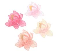PRETYZOOM Appliqués Brodés Lotus 4 Pièces Thermocollants pour T-Shirts, Jeans et Accessoires de Costume Scène