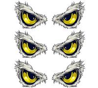 PRETYZOOM Autocollant 3D Œil d'aigle pour Voiture Lot de 3 Autocollants Réfléchissants Utilisables sur Portes et Pare-Brise Adhérence Renforcée