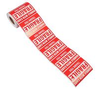 PRETYZOOM Autocollants D'avertissement Fragile pour Emballage, Papier Adhésif Enduit, Forte Adhérence, 250 Pièces par Rouleau, Étiquettes Rouges pour Cartons et Emballage Rétractable