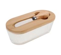 PRETYZOOM bac à légumes scellé Plat de beurre pour réfrigérateur beurrier avec couvercle en verre plat de beurre hermétique Récipient de rangement en verre en Transparent