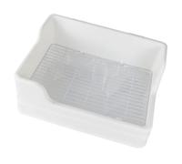 PRETYZOOM Bac à Litière pour Animaux de Compagnie et Lapins, en Plastique Réutilisable, Facile à Nettoyer, Design Séparé en Deux Parties, Anti-Renversement et Fixation Sécurisée