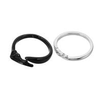 PRETYZOOM Bagues D'amour Ange et Diable pour Couples, 2 Pièces en Alliage de Zinc Léger, Réglables et Confortables, Présent D'anniversaire Usage Quotidien