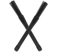 PRETYZOOM Balai de Batterie Jazz Nylon Noir Télescopique, Paire d'Accessoires Légers Antidérapants pour Percussion, Adapté aux Studios et Scènes